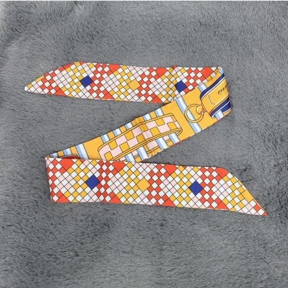 New France Paris Rope Silk Skinny Scarf Twilly - Picture 3 of 7